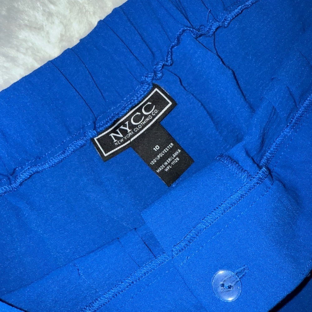 NYCC Vibrant Blue Wide-Leg Pants Size 10 - Picture 3 of 5